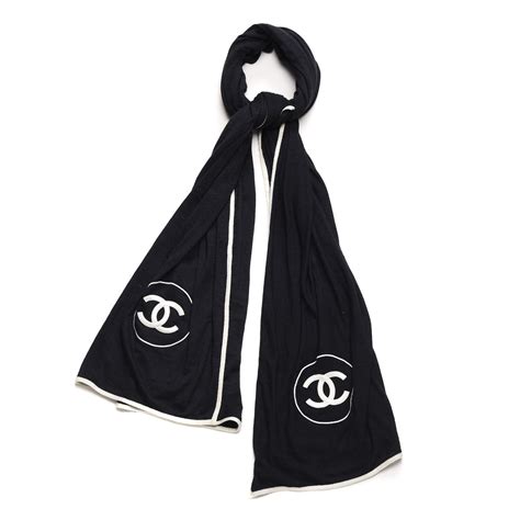 chanel cashmere scarf black|chanel scarves price.